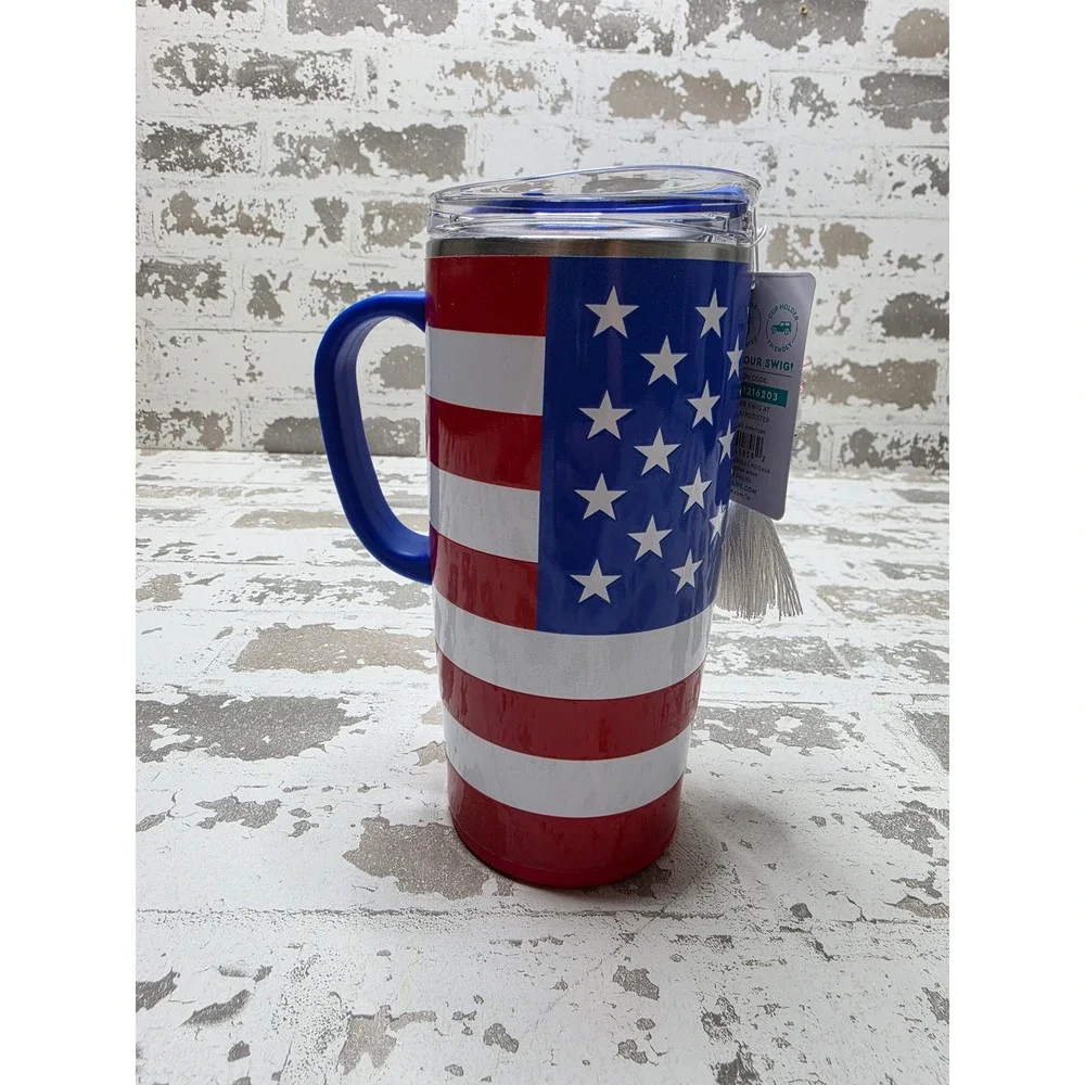 Swig Life 22oz American Flag Insulated Stainless Steel Travel Mug with Handle